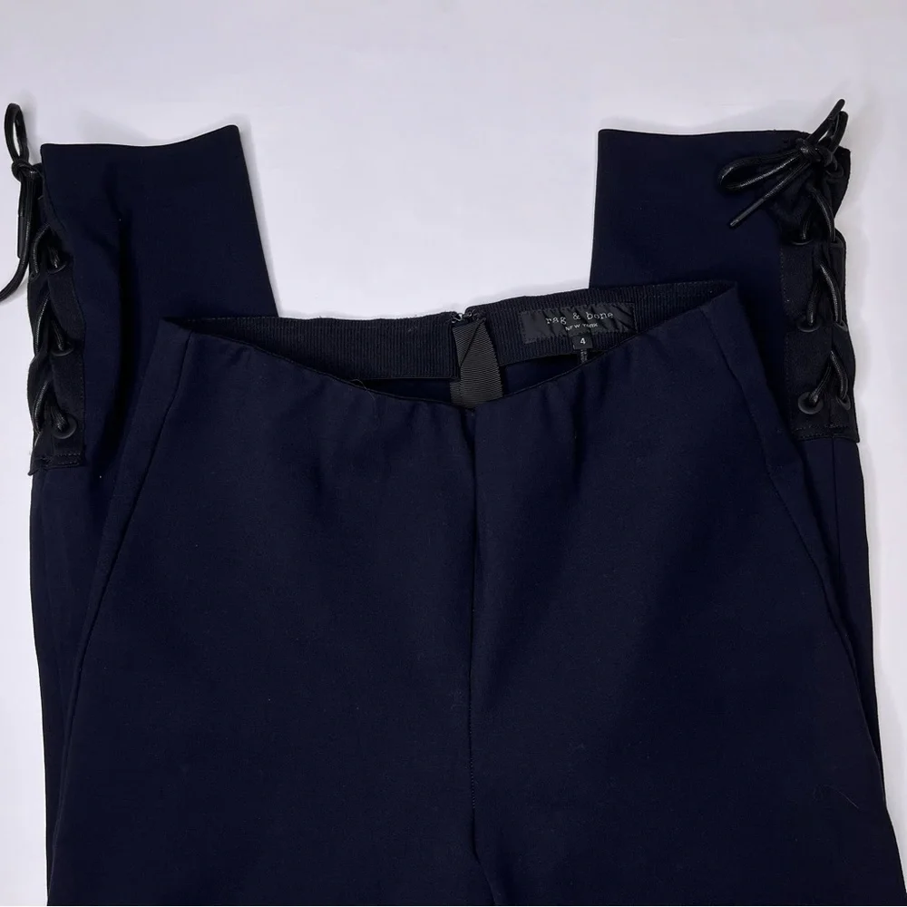 Rag‎ & Bone Simone Lace Up Dress Pants in Navy Size 4